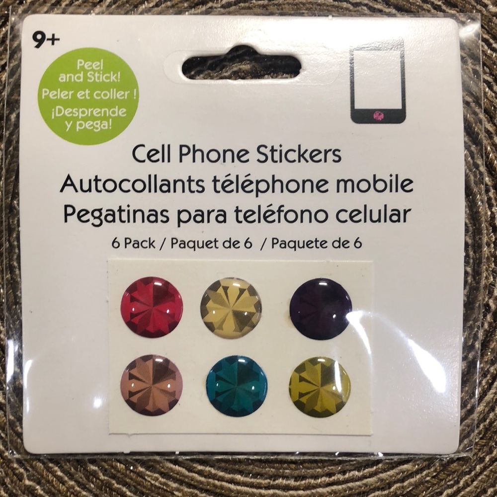 Cell Phone Stickers Button Jewel Tone